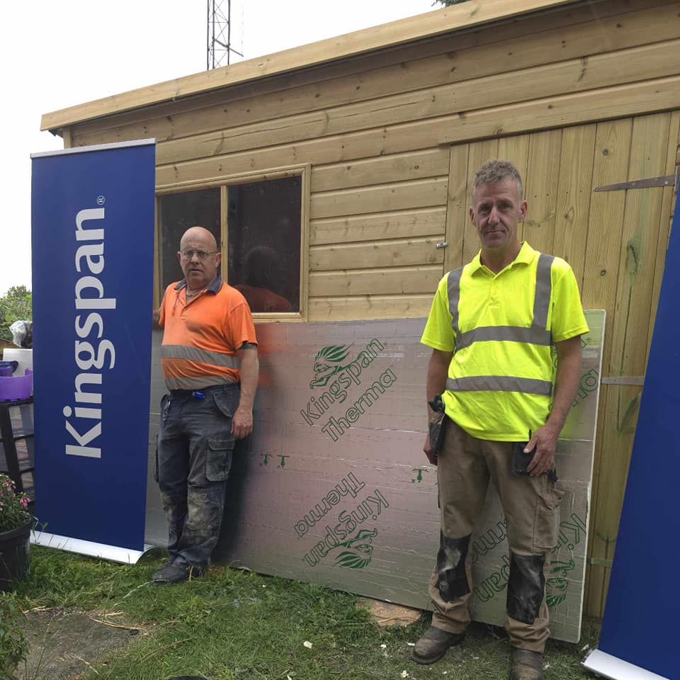 Insulation being installed by KIngspan in the Happy Hedgehog Haven